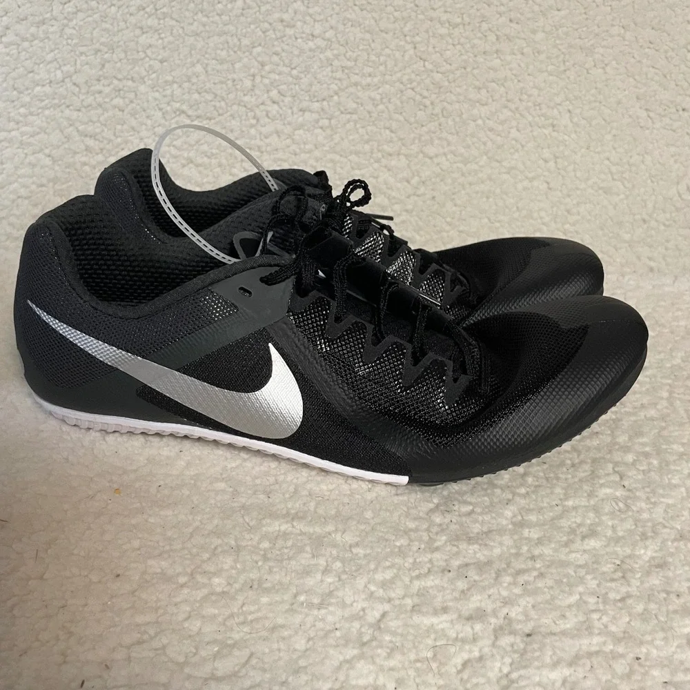 Nike Zoom Rival M 9 Mens Track Field Spikes Black Silver AH1020-001‎ size 14